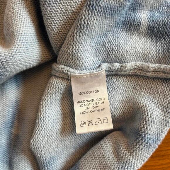 100% Cotton Blue Tie Dye Knit Pullover - Picture 6 of 6